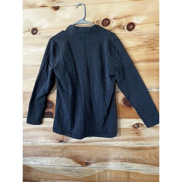 Eddie Bauer women's grey pullover v-neck sweater. Pockets. Fleece lined. Large - Picture 2 of 9